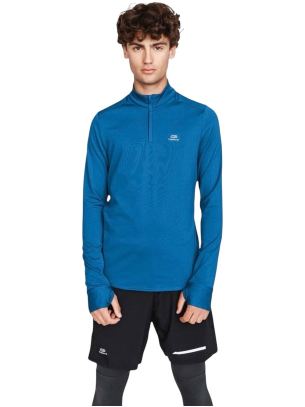 Mens Kalenji DECATHLON Warm 1/4 Zip Running/Training Top Teal 92-95cm Size M